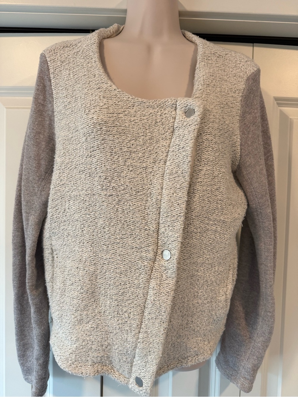 Loft assemetrical zipper fitted jacket neutral medium m